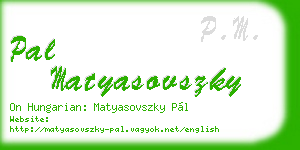 pal matyasovszky business card